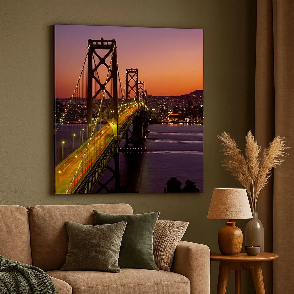 Lærredstryk - Billede på lærred - En aften i lilla - 30x30 cm