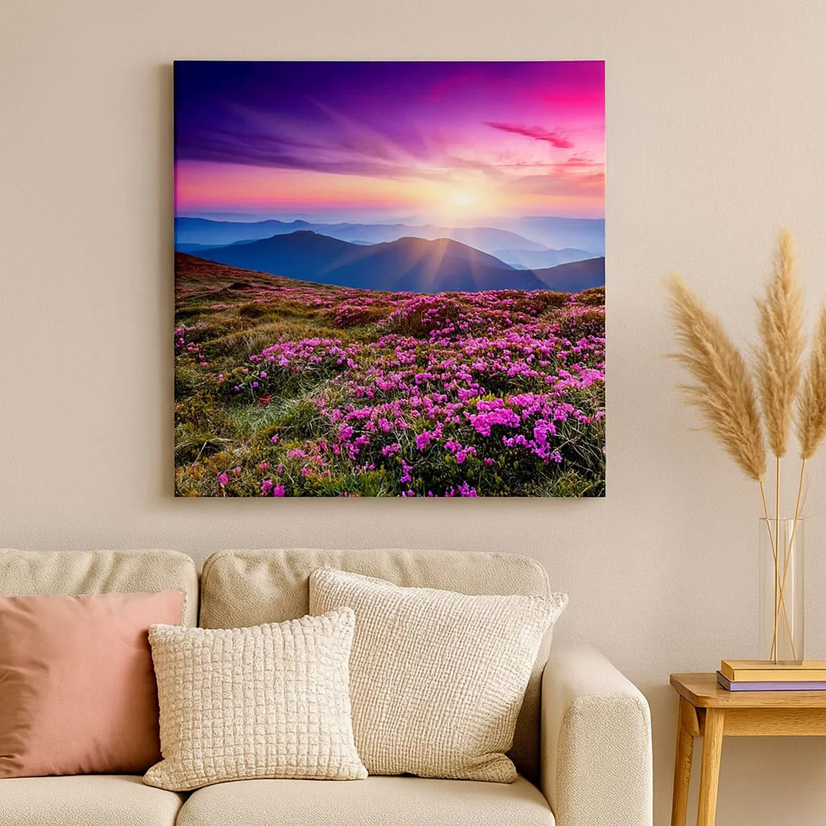 Lærredstryk - Billede på lærred - Urter duftede friske bundter fra niw - 70x70 cm