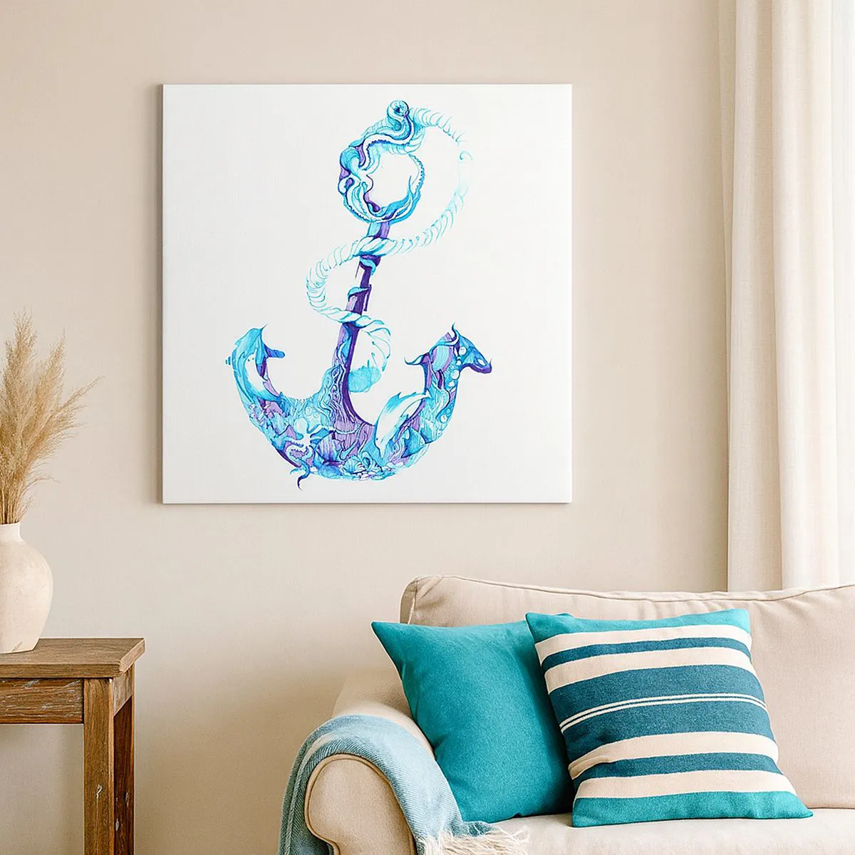 Lærredstryk - Billede på lærred - Forvalter af havets hemmeligheder - 60x60 cm