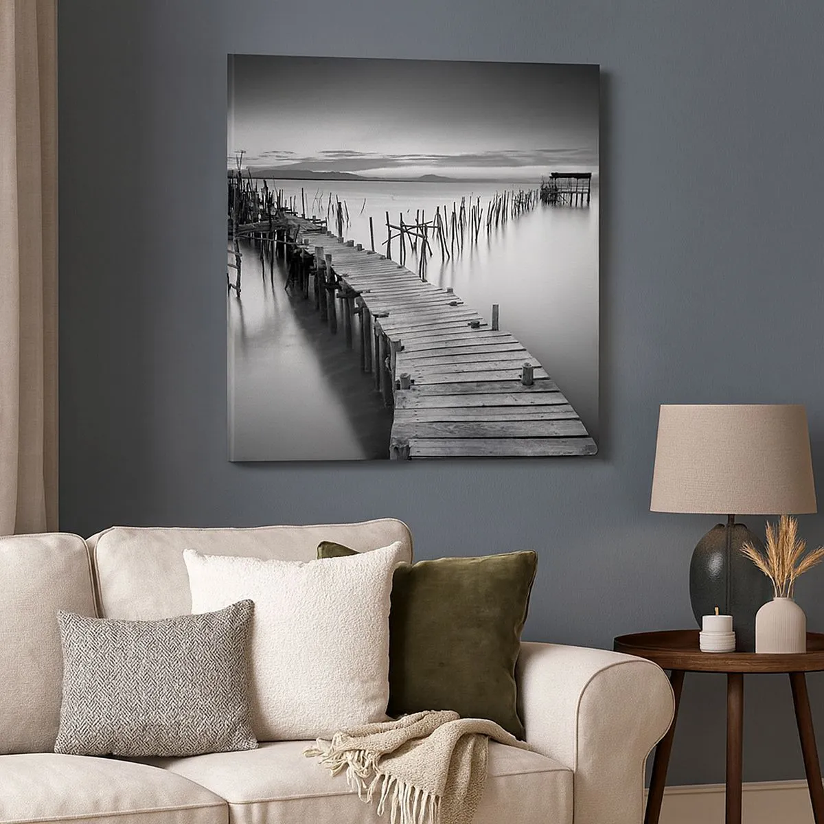 Lærredstryk - Billede på lærred - Stilheden fra en glemt kyst - 30x30 cm