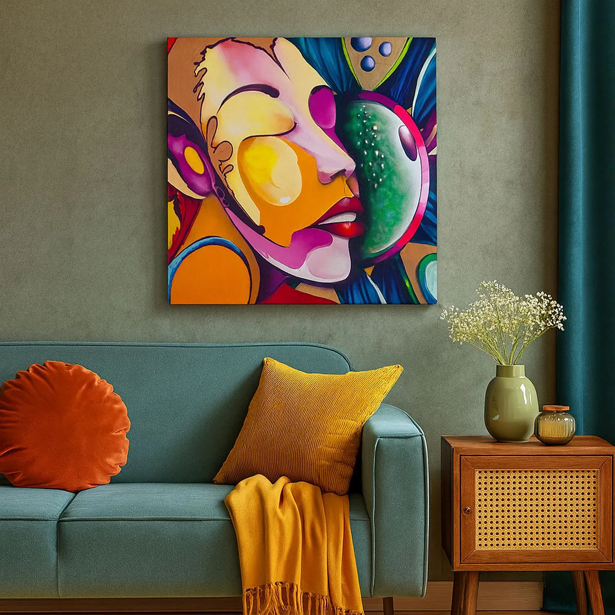 Vászonkép - Megérinteni színnel - 70x70 cm