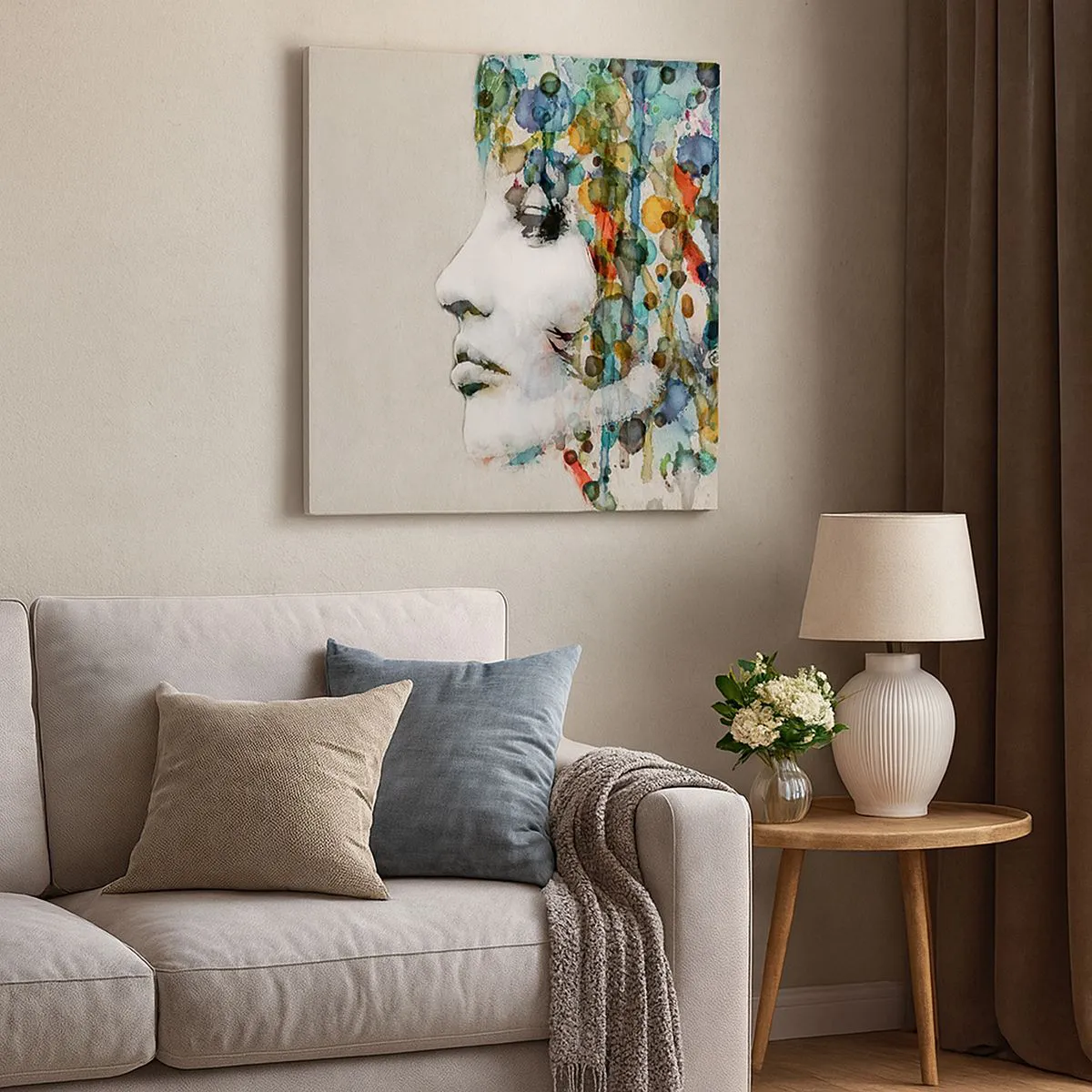 Obraz na płótnie - Wyłoniła się z szarości - 50x50 cm