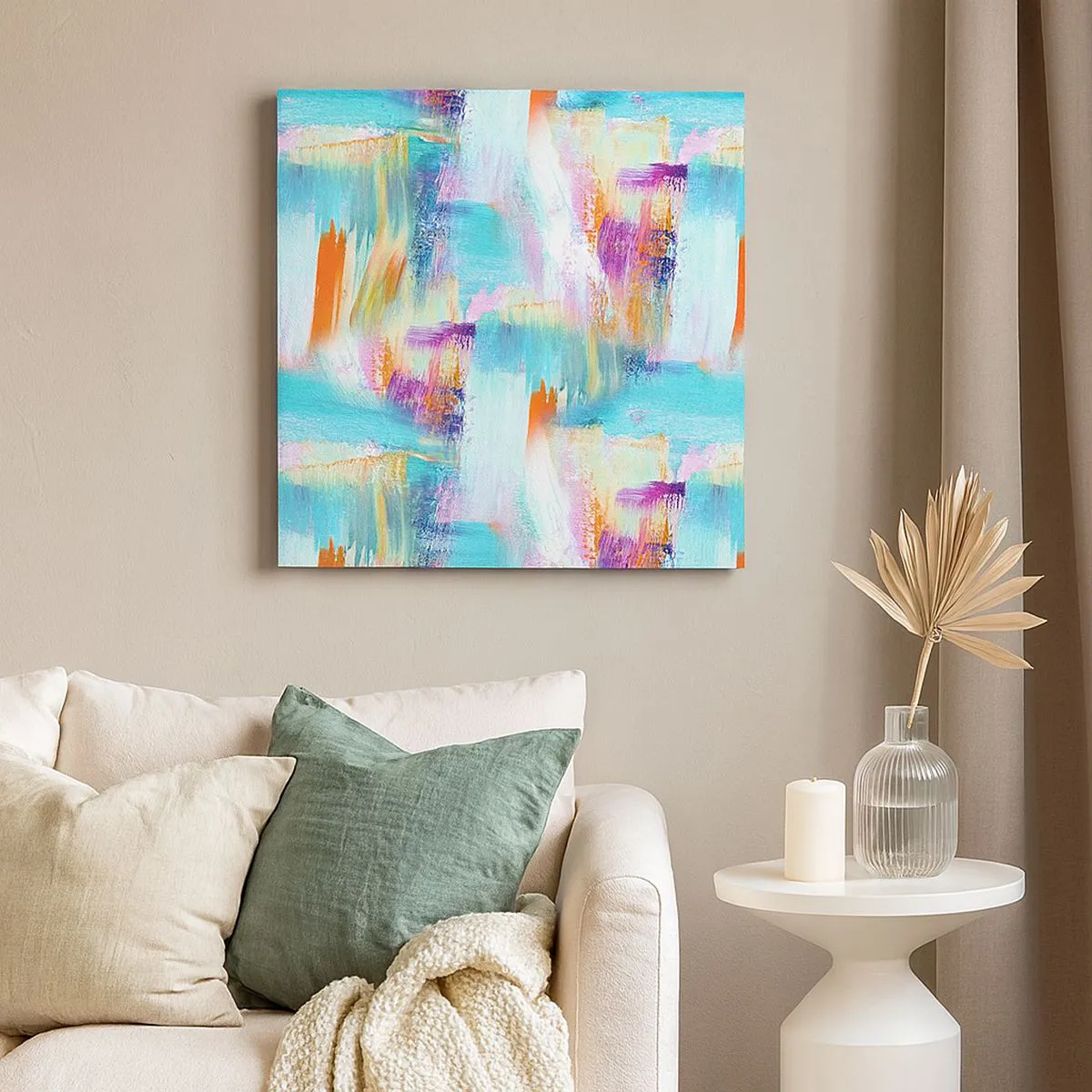 Bild auf Leinwand - Leinwandbild - Fröhlicher Labyrinth-Liner - 70x70 cm