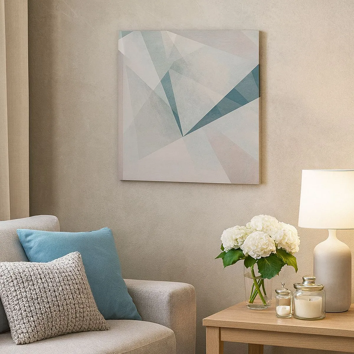 Lærredstryk - Billede på lærred - Rolig og alligevel dynamisk - 30x30 cm