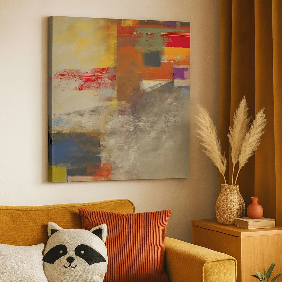 Impression sur toile - Image sur toile - Géométrie des couleurs - 40x40 cm