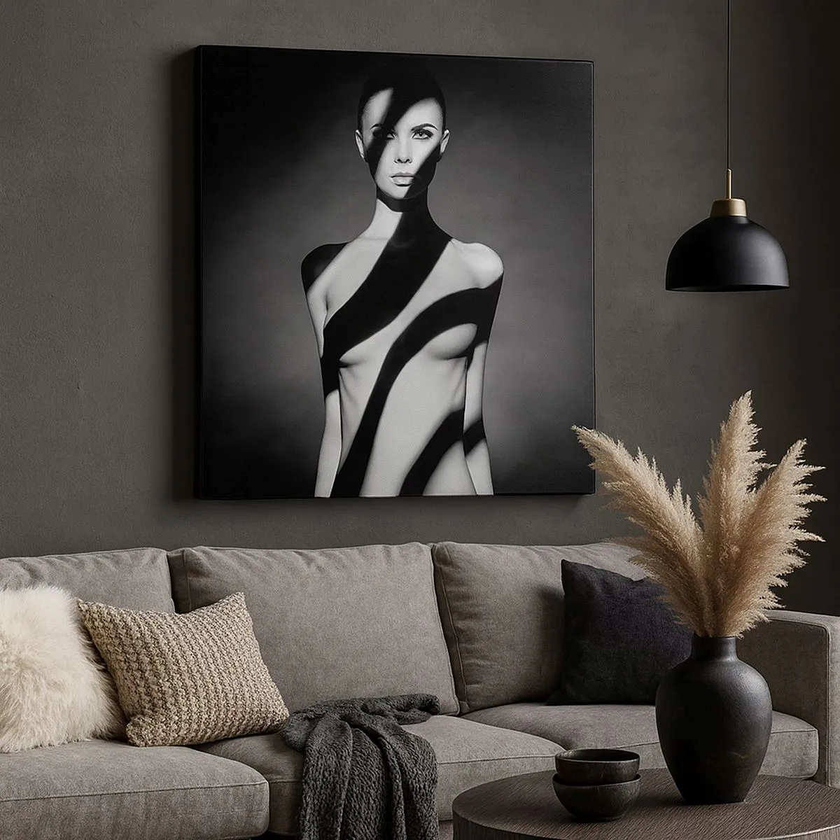 Impression sur toile - Image sur toile - Dans la brillance et l'ombre - 60x60 cm