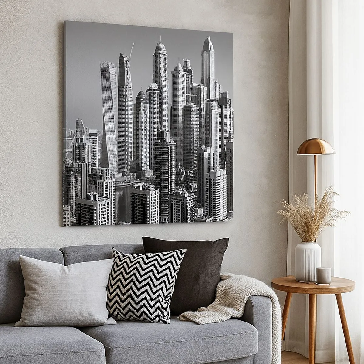 Bild auf Leinwand - Leinwandbild - Stadt in der Wüste - 70x70 cm