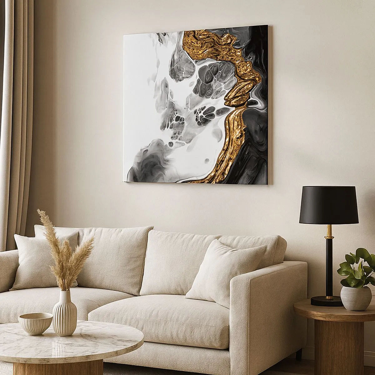 Schilderen op canvas - Organische samenstelling - 30x30 cm