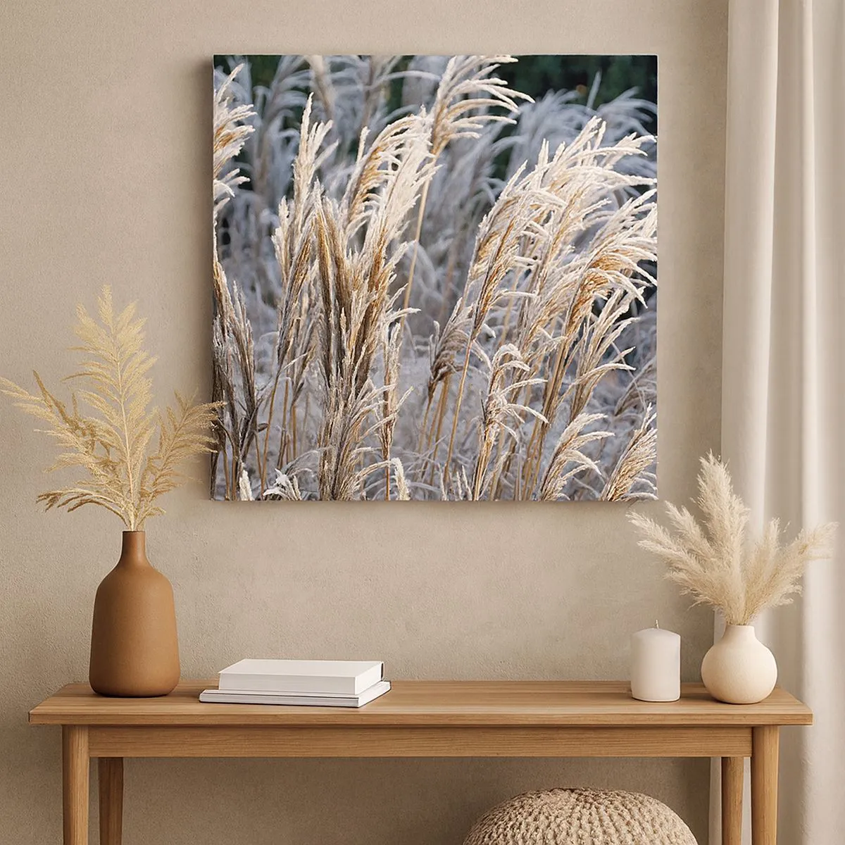 Lærredstryk - Billede på lærred - Pyntet med frost - 30x30 cm