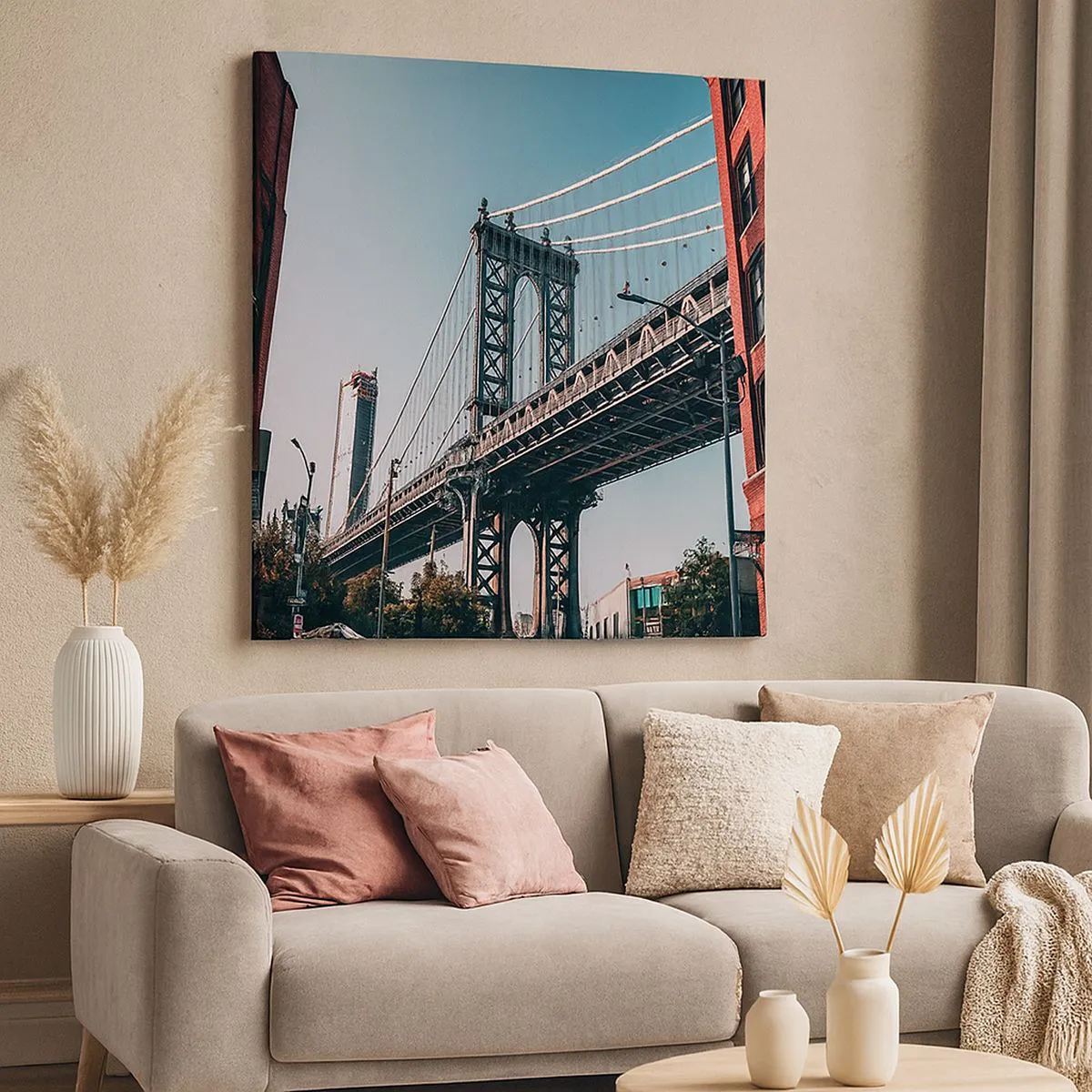 Canvas picture - Over the City Waves - 70x70 cm