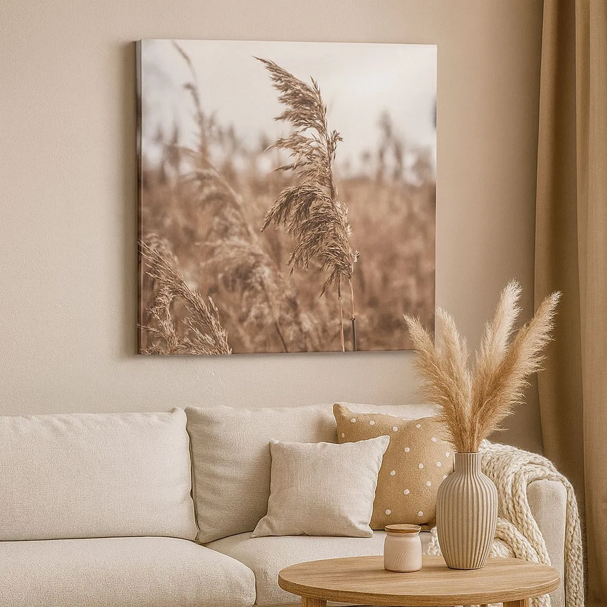 Canvas picture - Autumn Has Arrived in the Fields - 30x30 cm