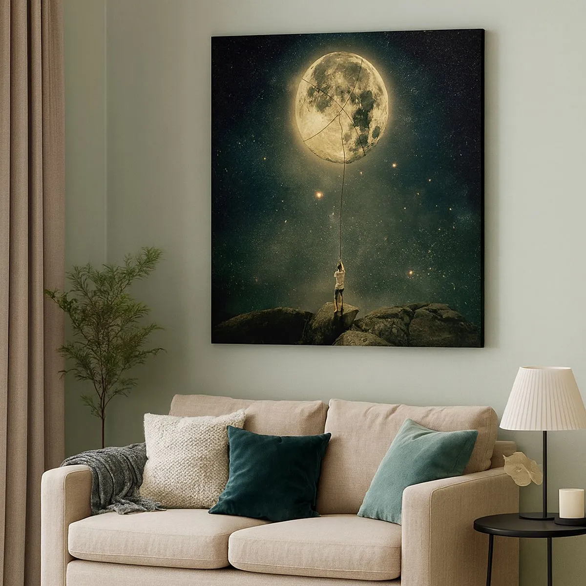 Quadro em tela - Aquele que roubou a lua - 70x70 cm
