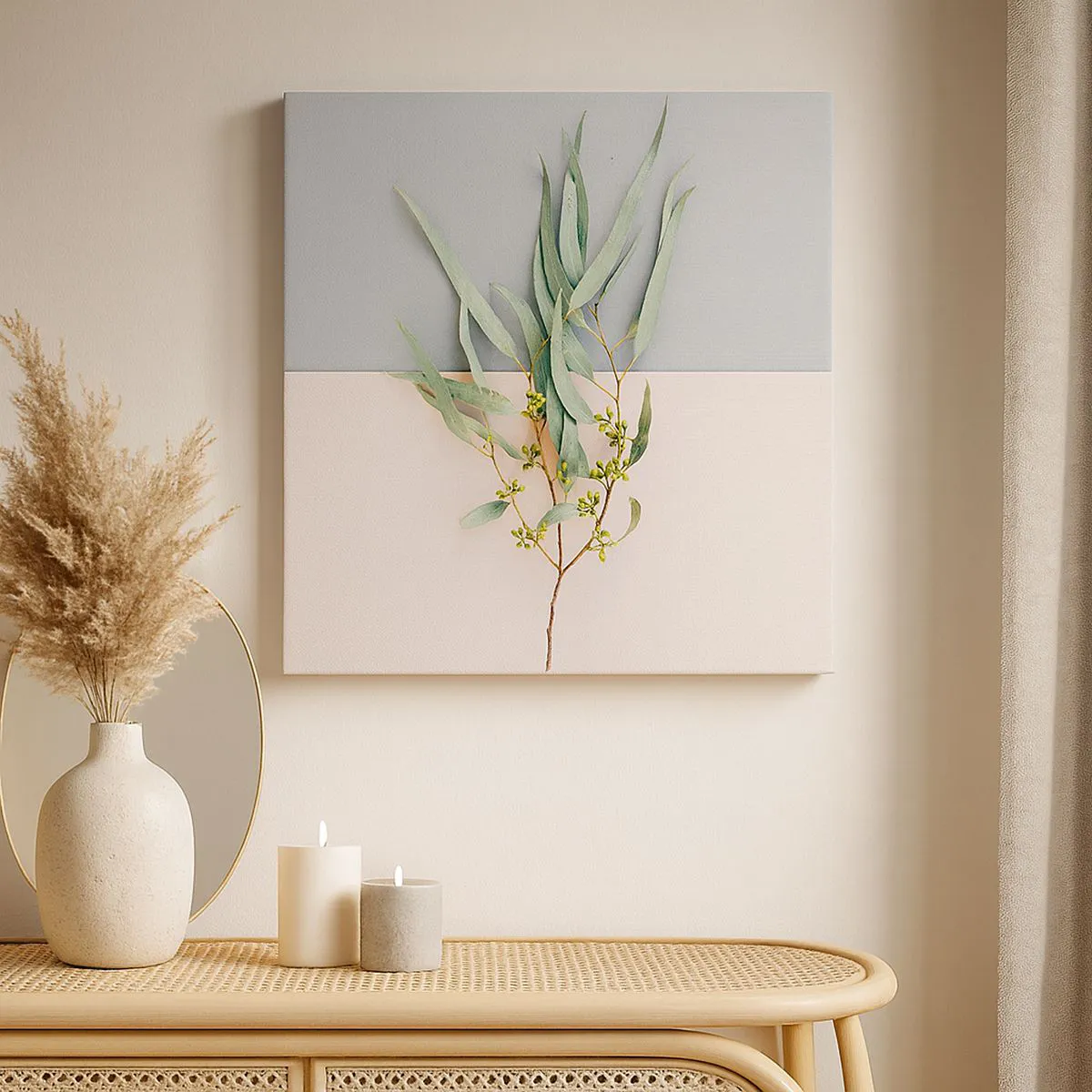 Lærredstryk - Billede på lærred - Pastelfarvernes subtilitet - 50x50 cm