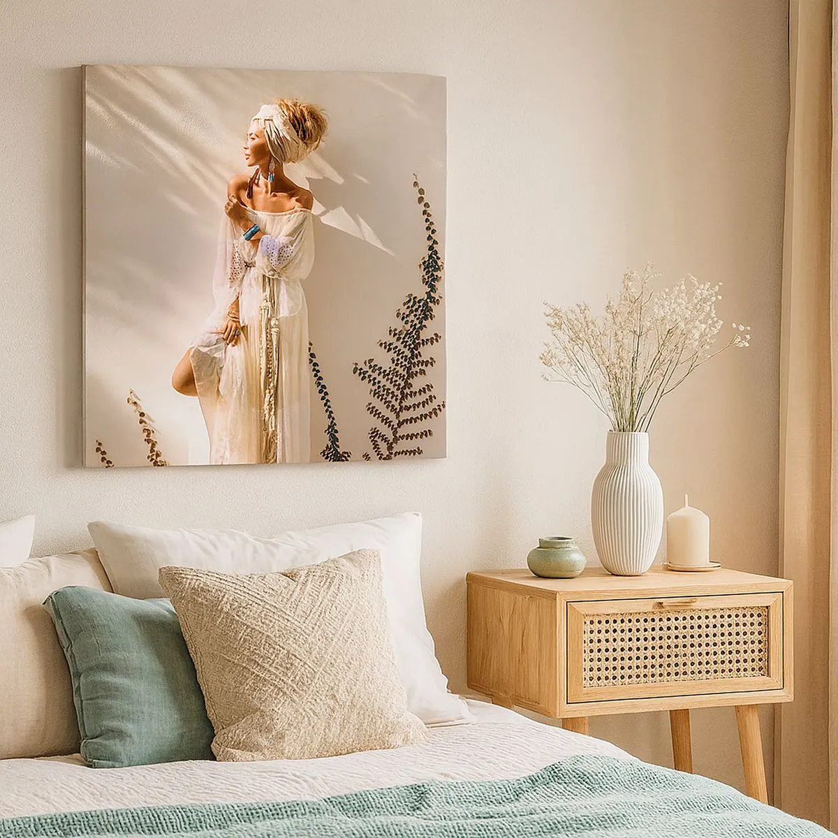 Quadro su tela - Stampe su Tela - Il sole e la ragazza - 30x30 cm