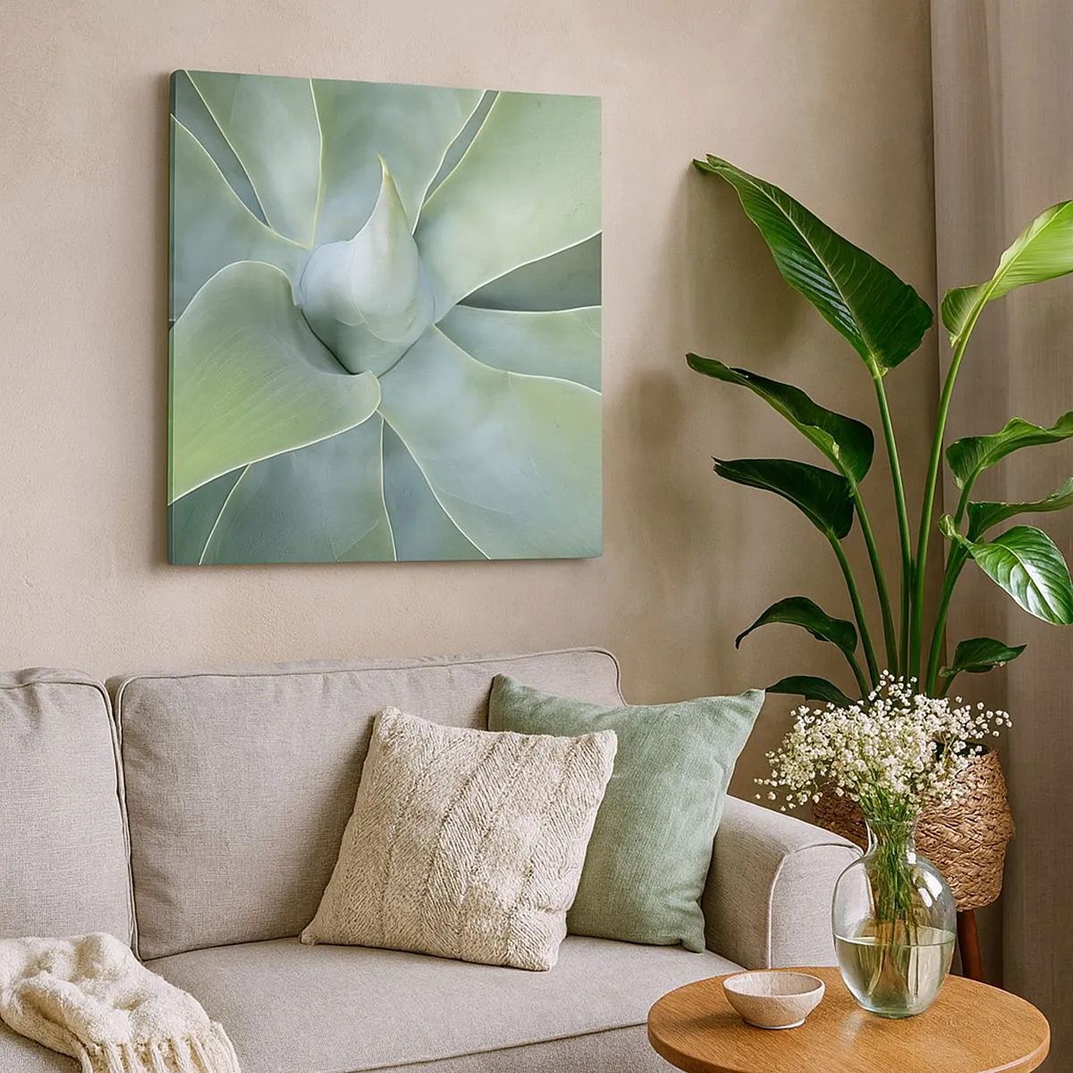 Lærredstryk - Billede på lærred - Den grønne fødsel - 60x60 cm