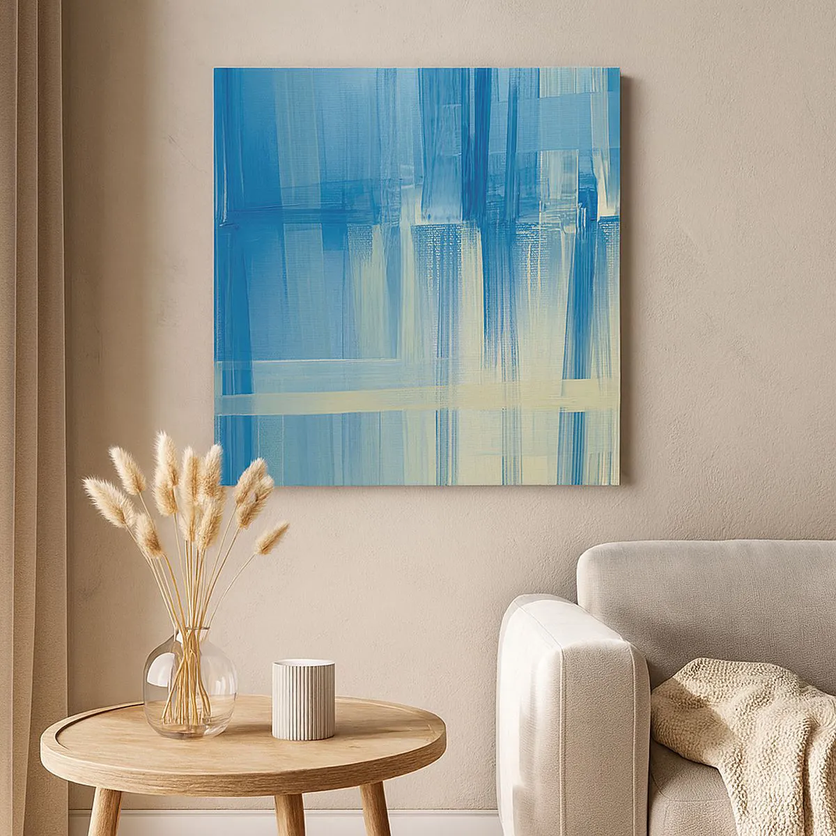 Cuadro sobre lienzo - Impresión de Imagen - Composición en turquesa - 50x50 cm