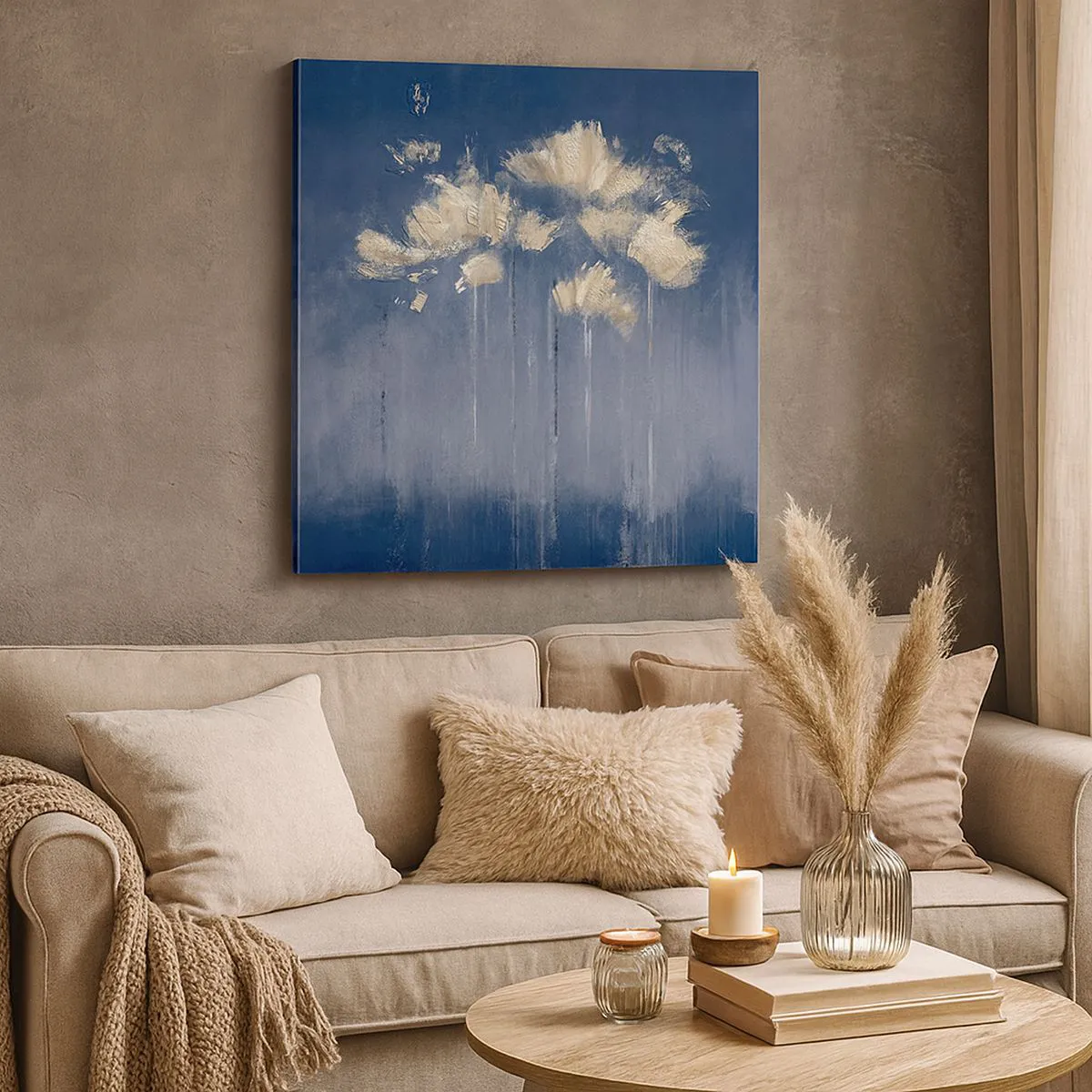 Canvastavla - Bild på duk - Som kronblad i vinden - 30x30 cm