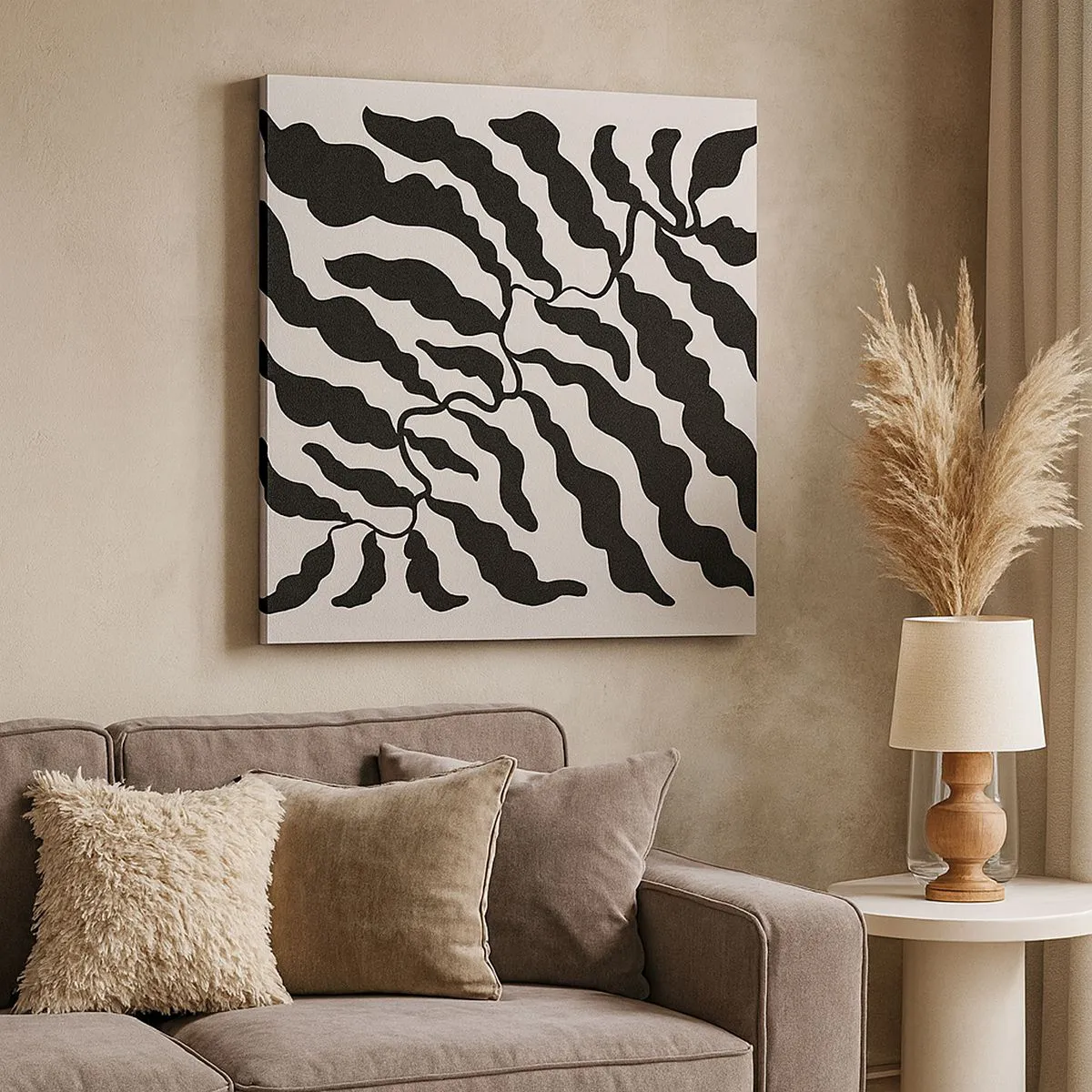 Quadro em tela - A natureza da praça - 30x30 cm