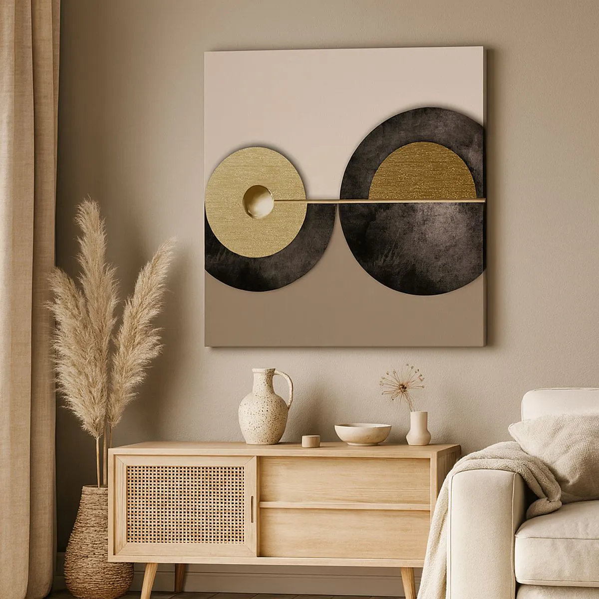 Canvastavla - Bild på duk - Variationer runt en cirkel - 30x30 cm