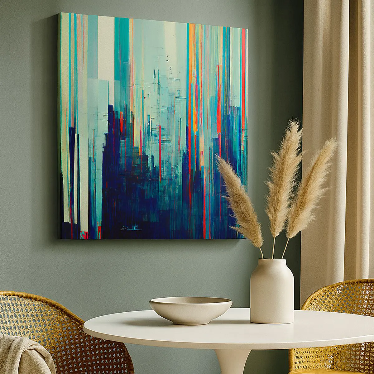 Cuadro sobre lienzo - Impresión de Imagen - Ciudad futurista - 30x30 cm