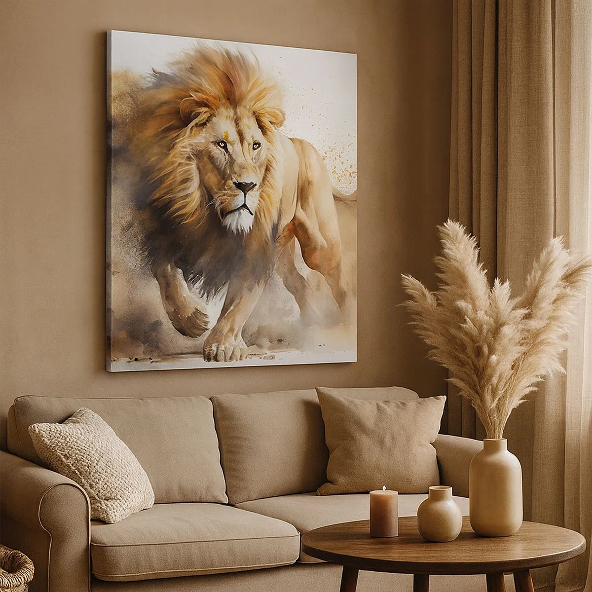 Lærredstryk - Billede på lærred - Kongen er taget af sted - 70x70 cm