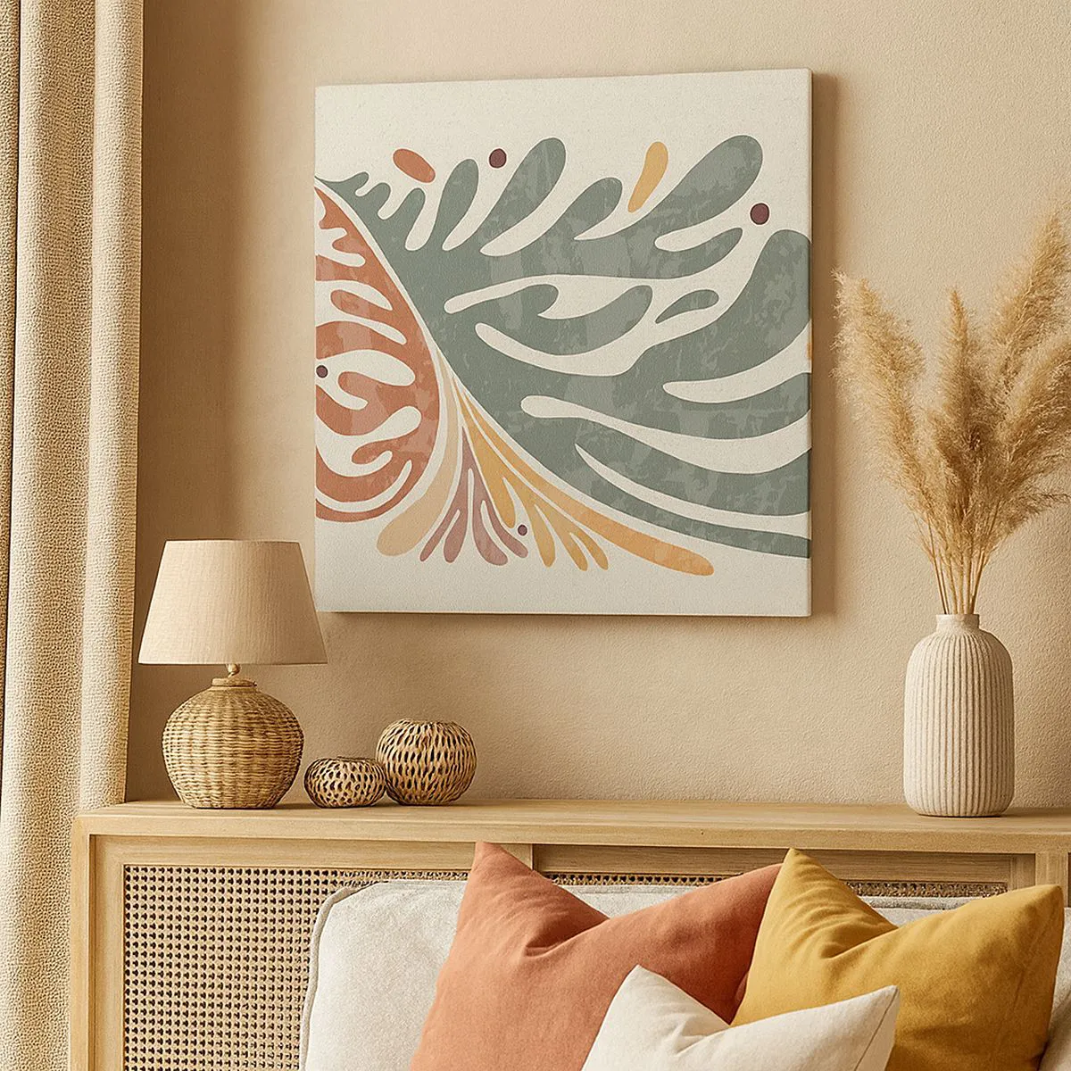 Cuadro sobre lienzo - Impresión de Imagen - Hoja multicolor - 40x40 cm