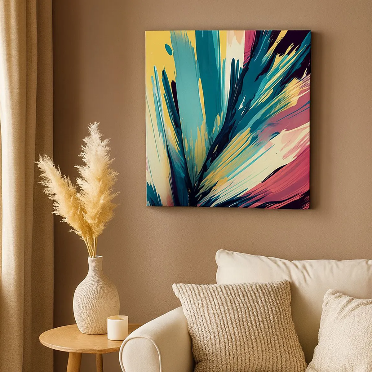Impression sur toile - Image sur toile - Composition – une explosion de joie - 60x60 cm