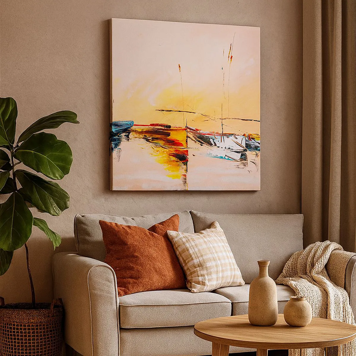 Quadro su tela - Stampe su Tela - La sera sul molo - 30x30 cm