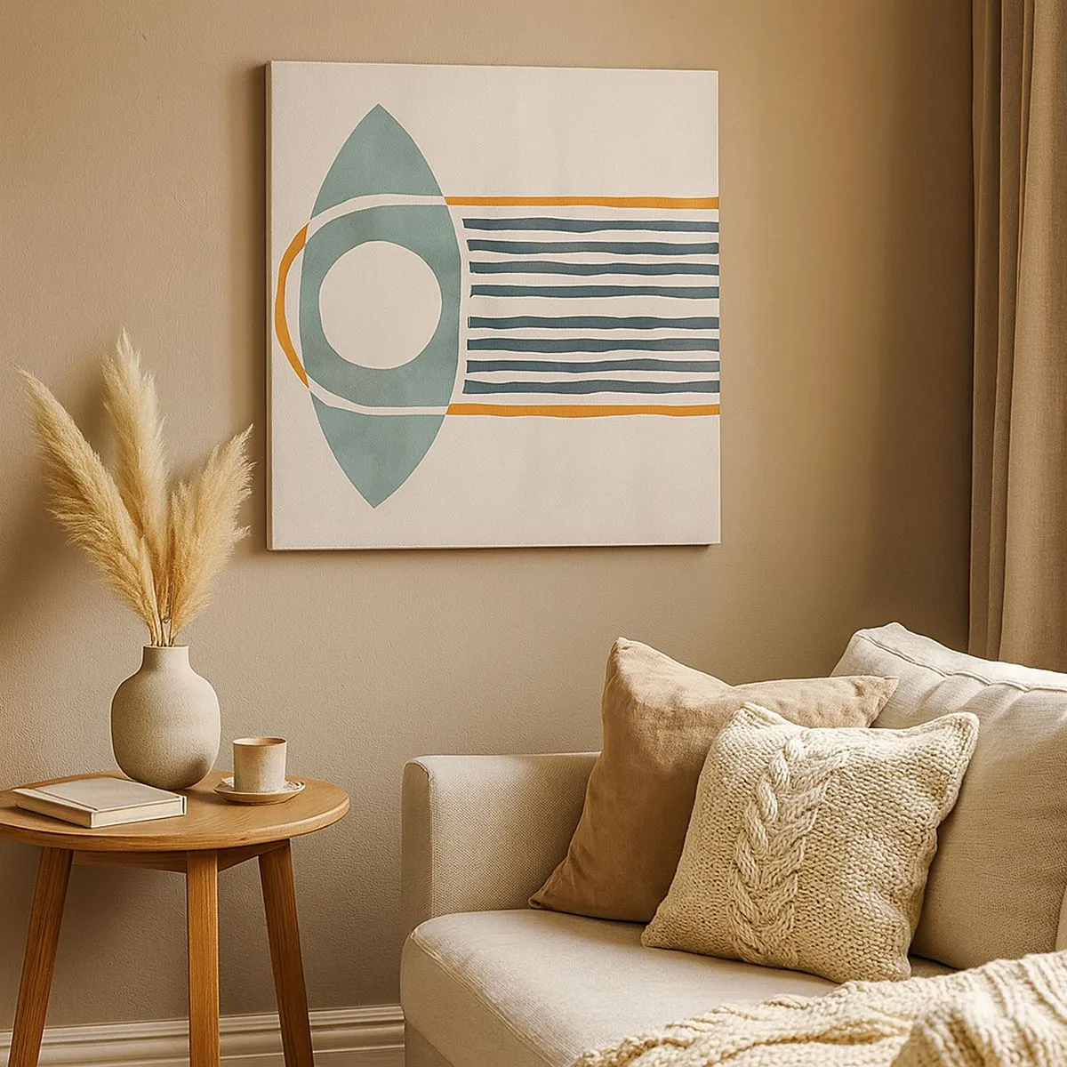 Lærredstryk - Billede på lærred - Tegn og ritualer - 30x30 cm