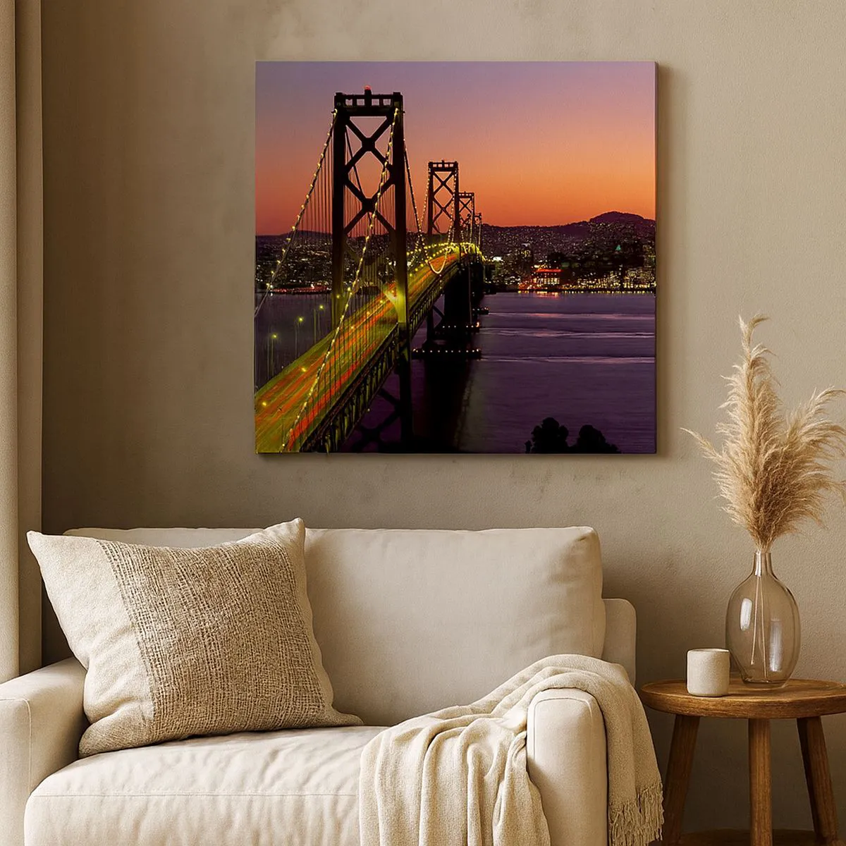 Lærredstryk - Billede på lærred - En aften i lilla - 30x30 cm