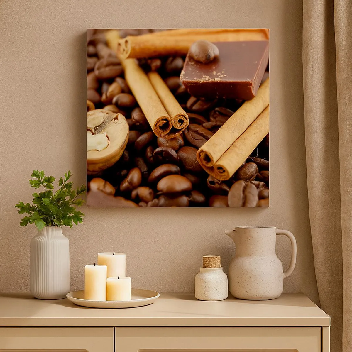 Lærredstryk - Billede på lærred - Koncert af smagsoplevelser - 30x30 cm