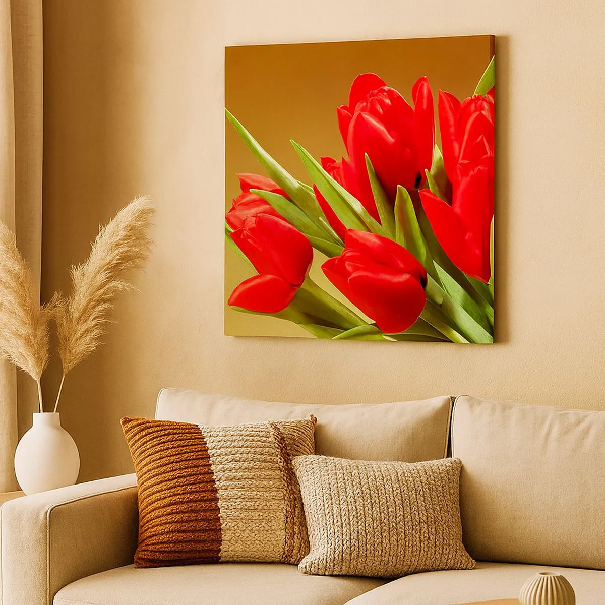 Canvastavla - Bild på duk - Vårglädje - 30x30 cm