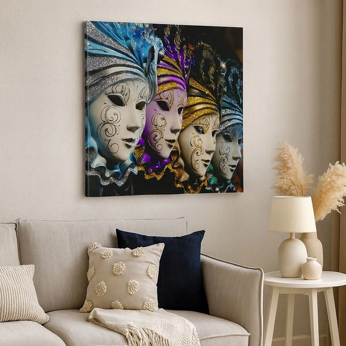 Schilderen op canvas - Mysterie in goud en zilver - 30x30 cm