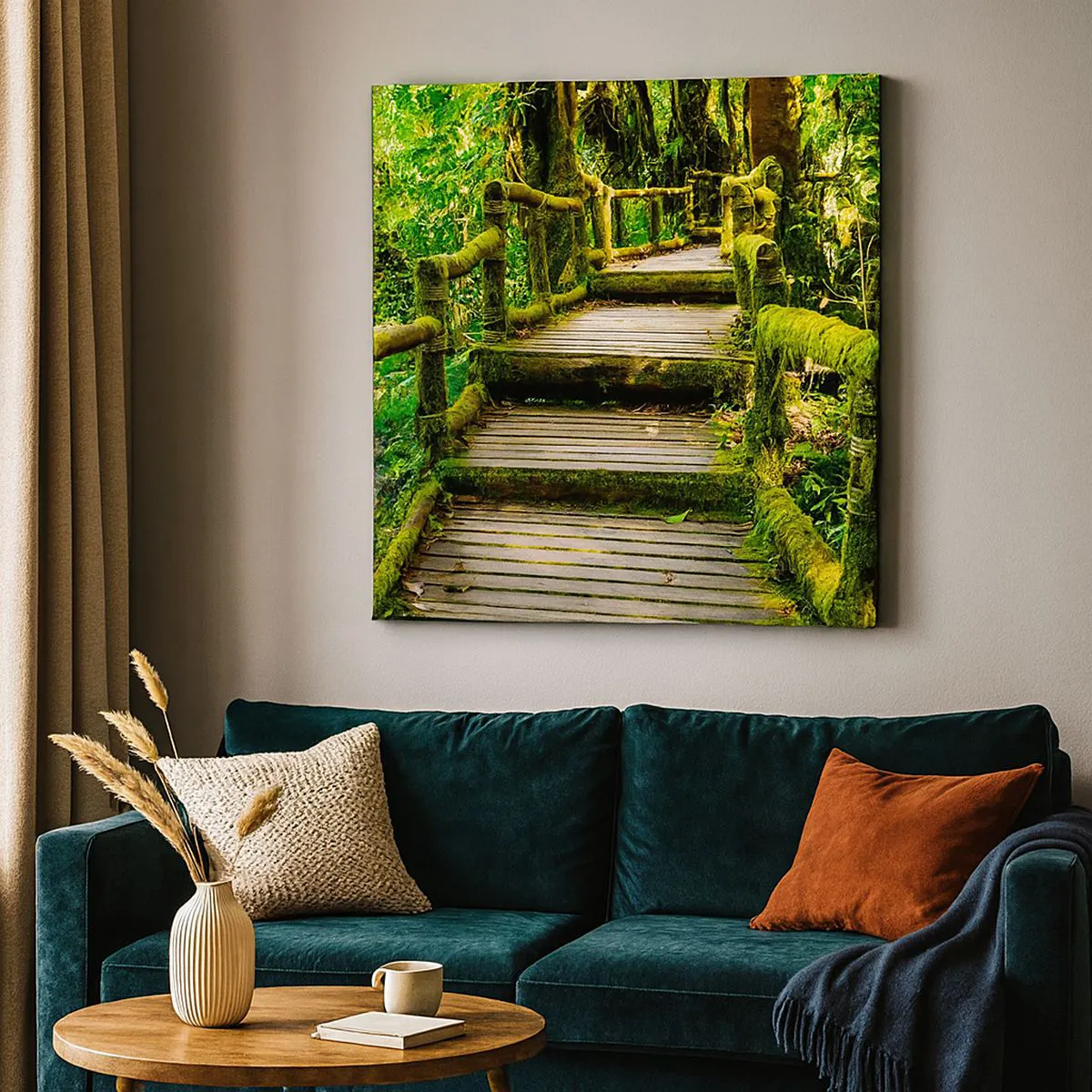 Obraz na plátne - Chodbou zelene - 30x30 cm