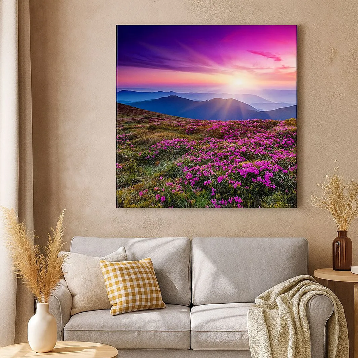 Lærredstryk - Billede på lærred - Urter duftede friske bundter fra niw - 70x70 cm