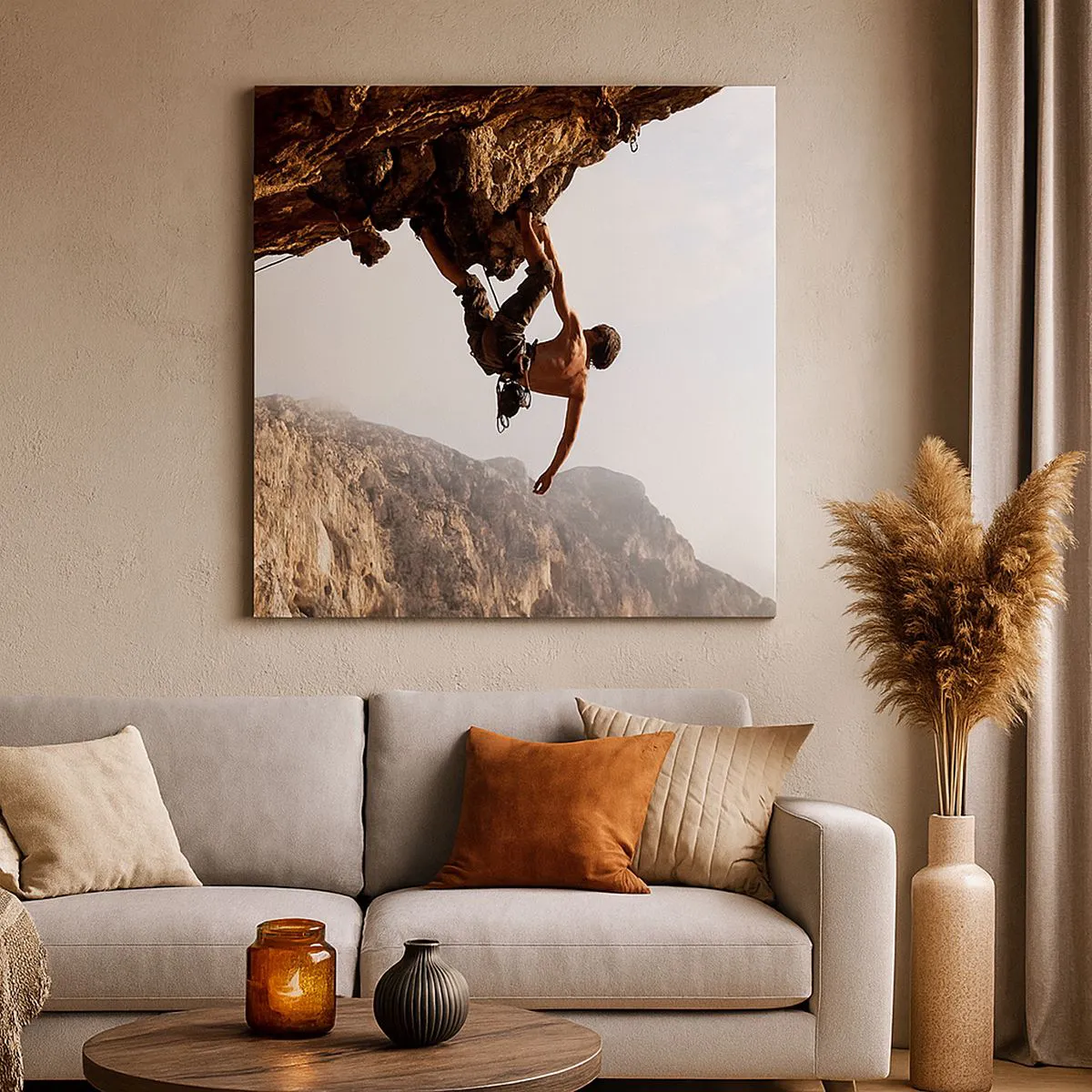 Tablou pe pânză - Lumea s-a micșorat într-un pumn pe un afloriment de bolovani - 60x60 cm