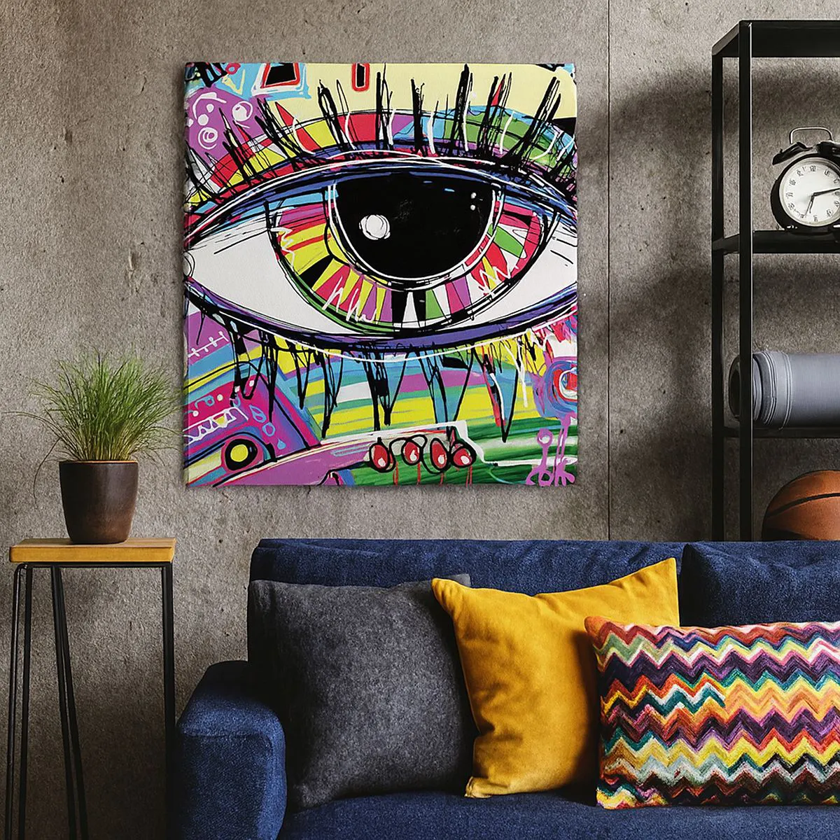 Schilderen op canvas - Kleurrijk oog - kleurrijke ziel - 40x40 cm