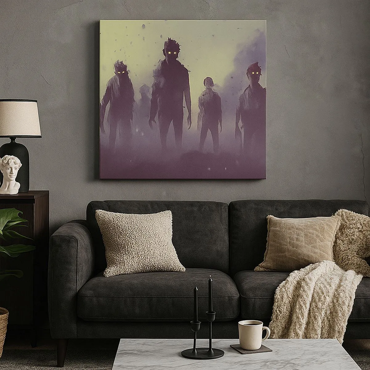 Canvastavla - Bild på duk - Akta! De kommer - 30x30 cm