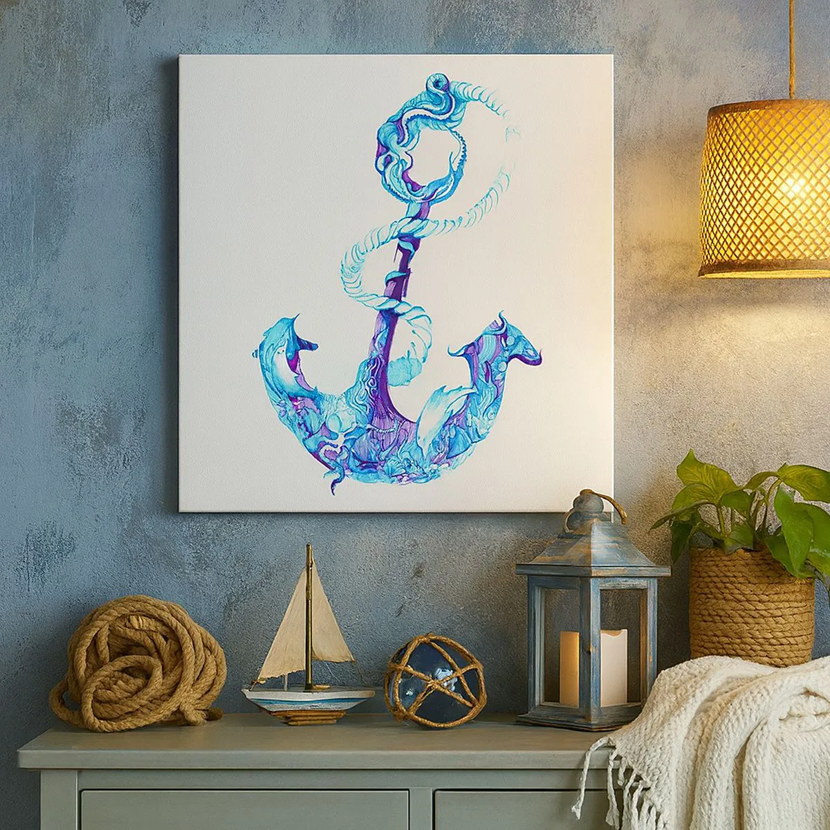 Lærredstryk - Billede på lærred - Forvalter af havets hemmeligheder - 60x60 cm