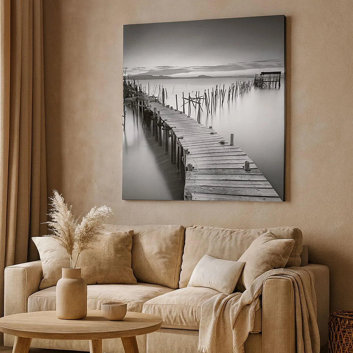 Lærredstryk - Billede på lærred - Stilheden fra en glemt kyst - 30x30 cm