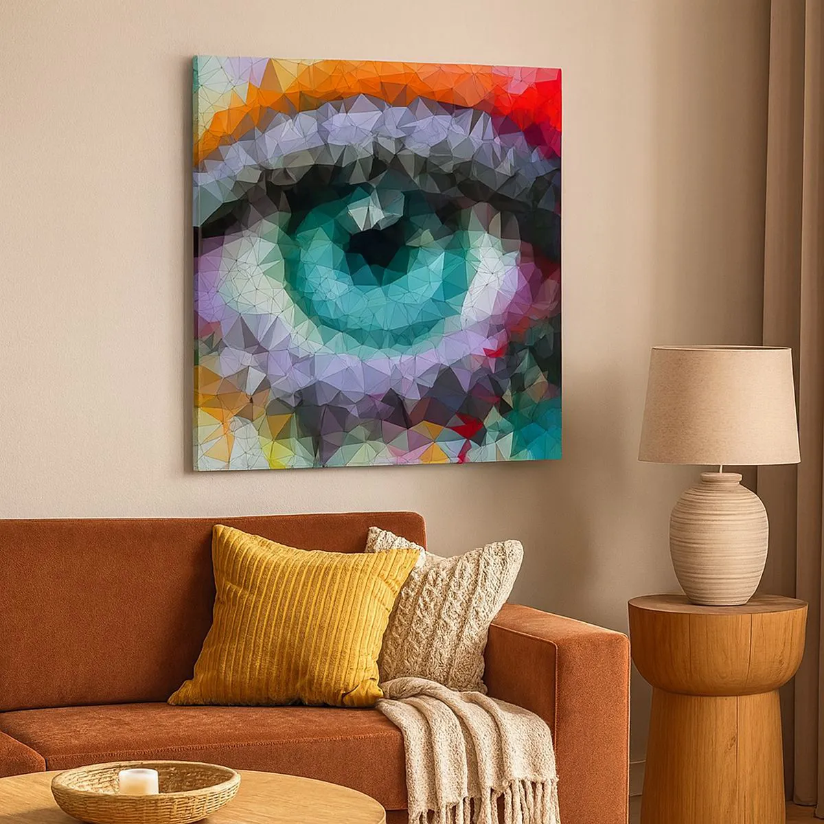 Quadro em tela - O brilho cristalino dos olhos - 30x30 cm