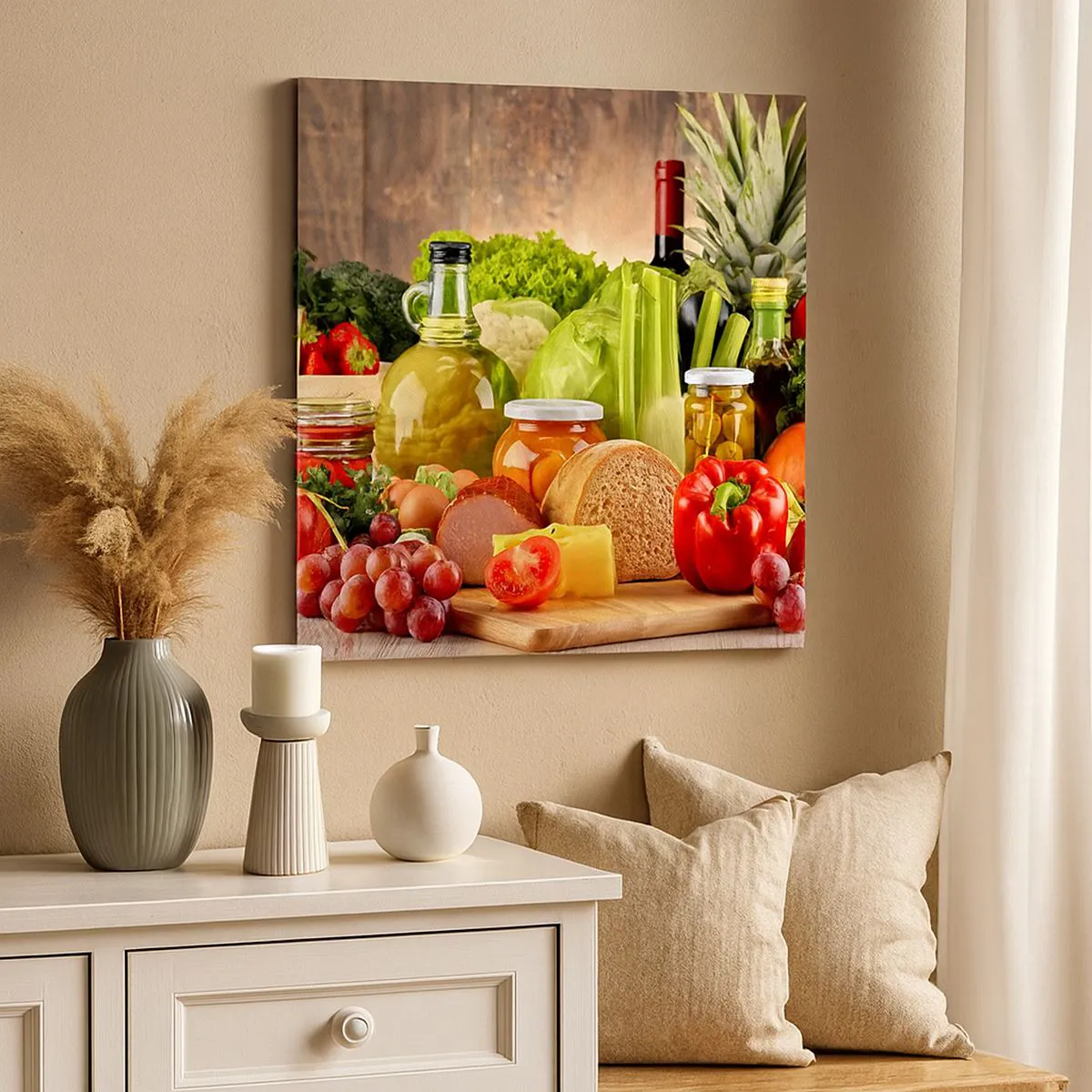 Cuadro sobre lienzo - Impresión de Imagen - La mesa está lista - 60x60 cm