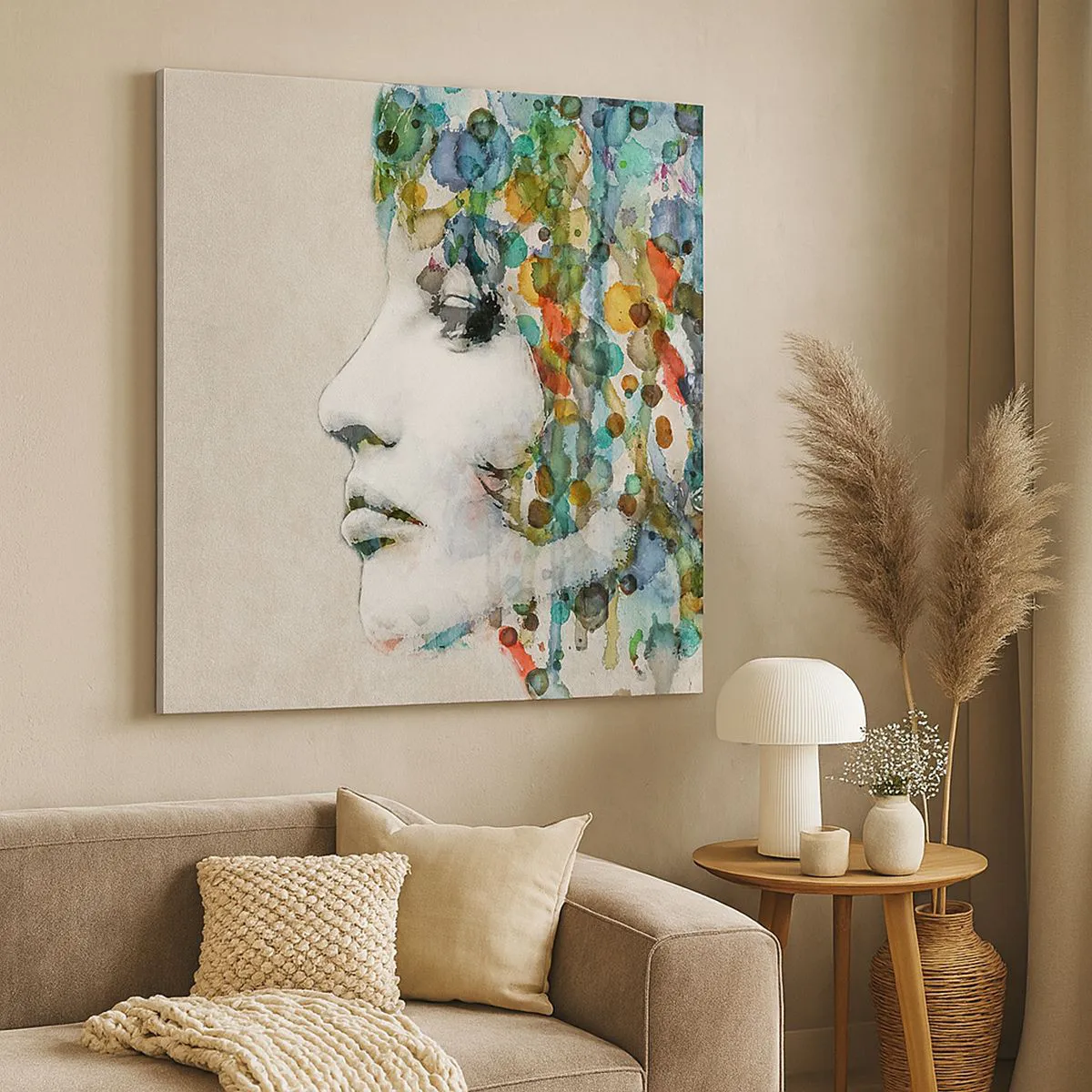 Obraz na płótnie - Wyłoniła się z szarości - 50x50 cm