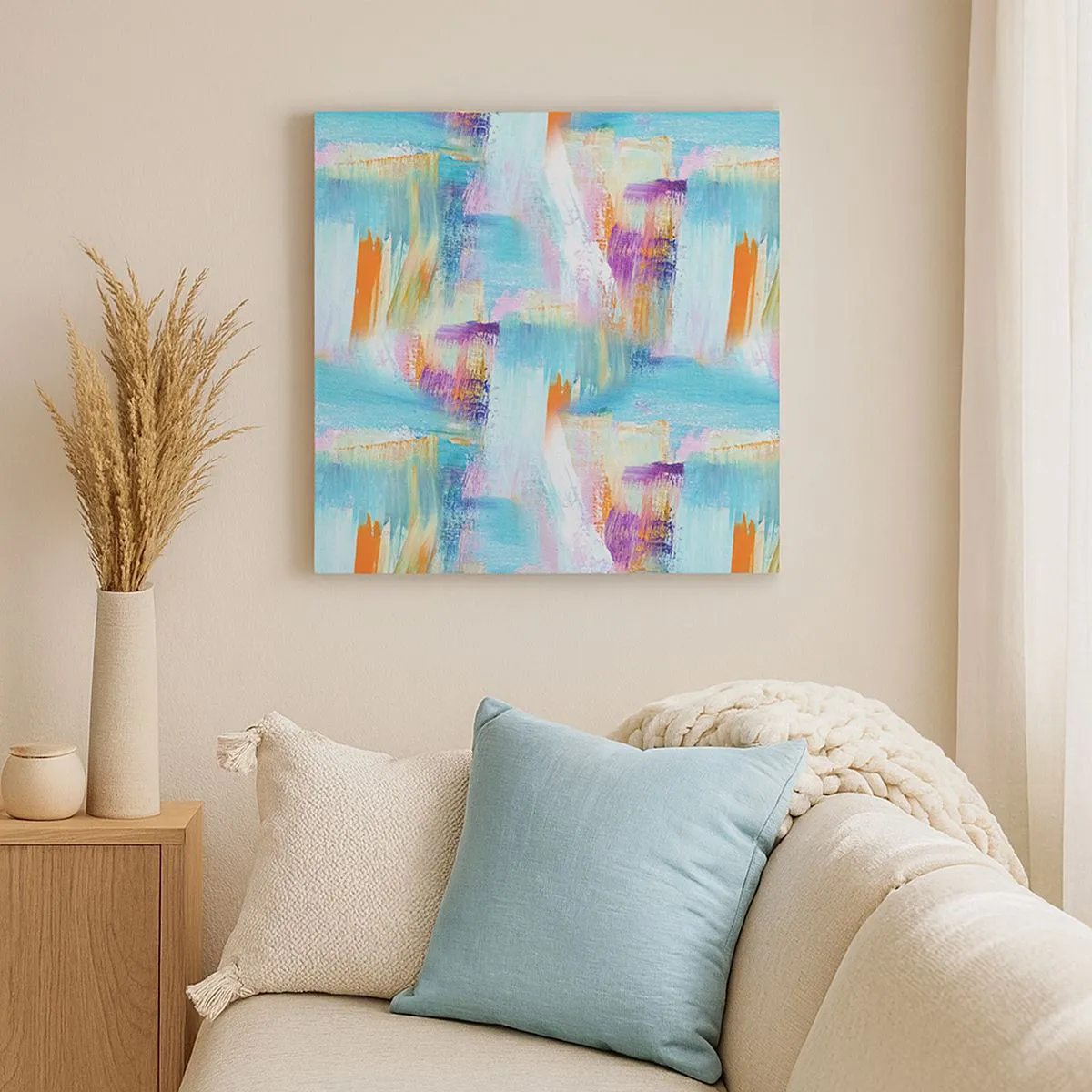 Bild auf Leinwand - Leinwandbild - Fröhlicher Labyrinth-Liner - 70x70 cm