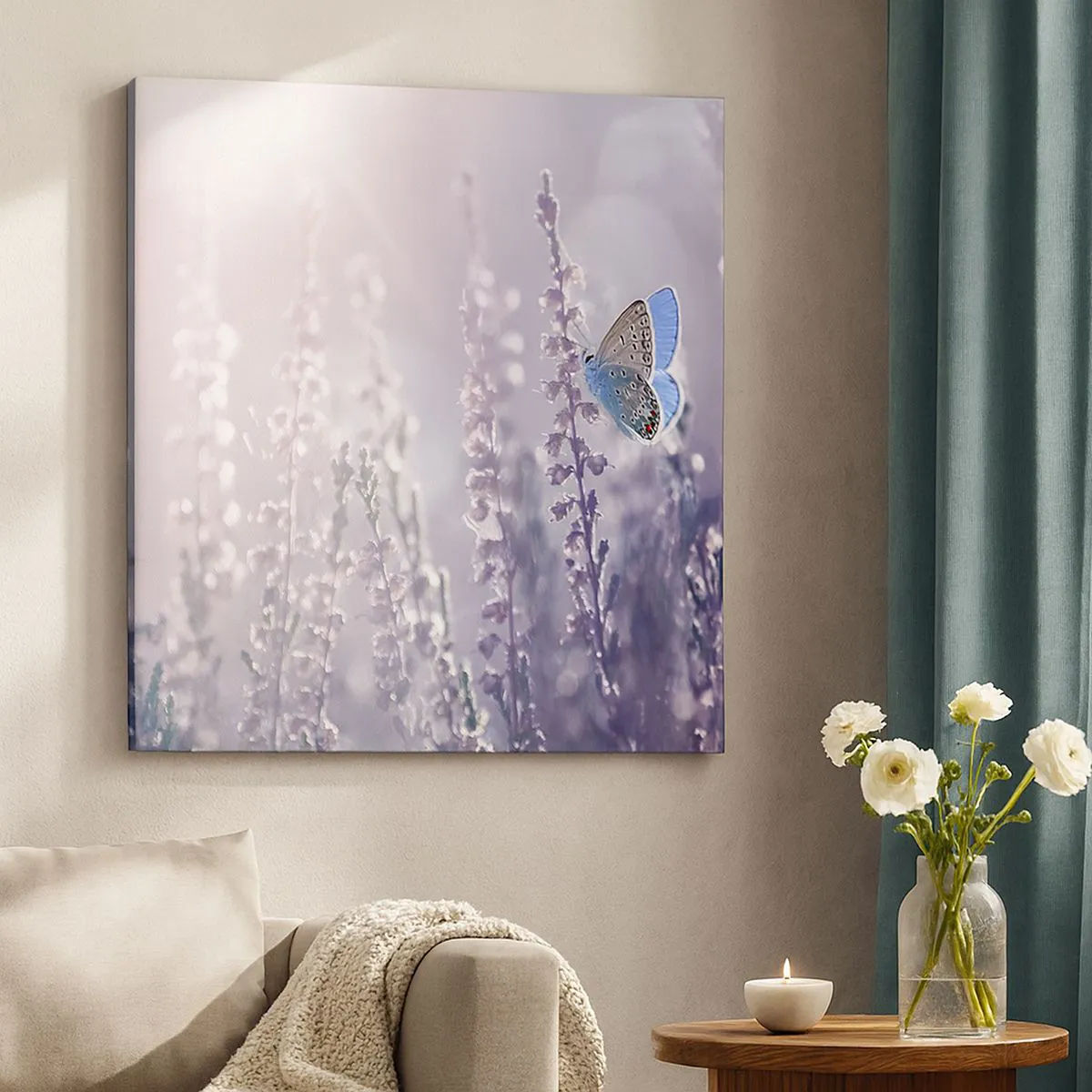 Impression sur toile - Image sur toile - Baiser de papillon - 40x40 cm