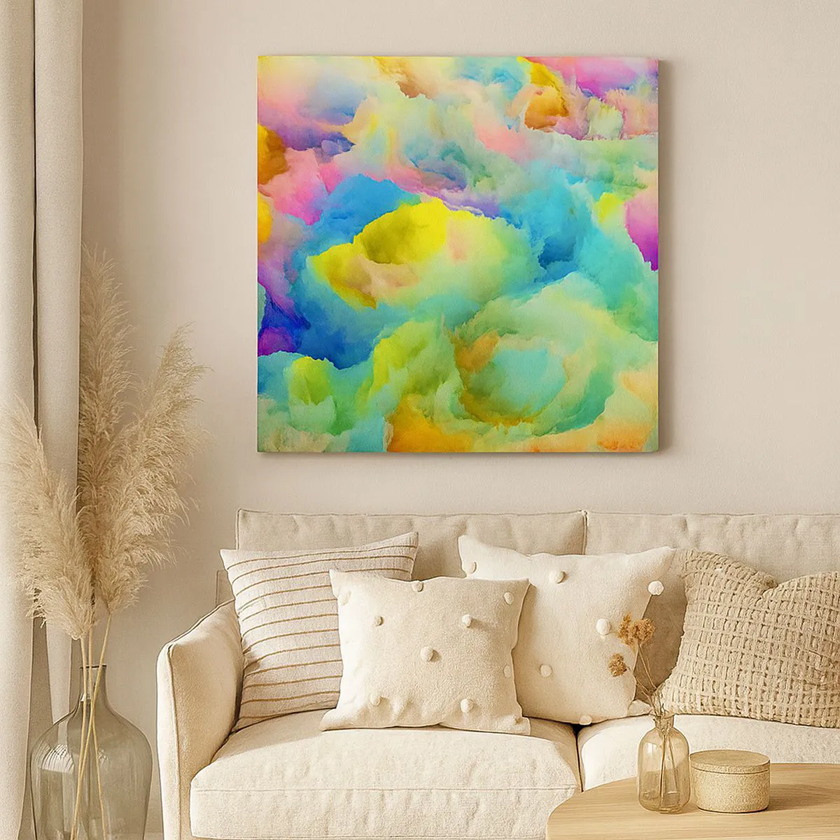 Cuadro sobre lienzo - Impresión de Imagen - Arco iris borroso - 30x30 cm