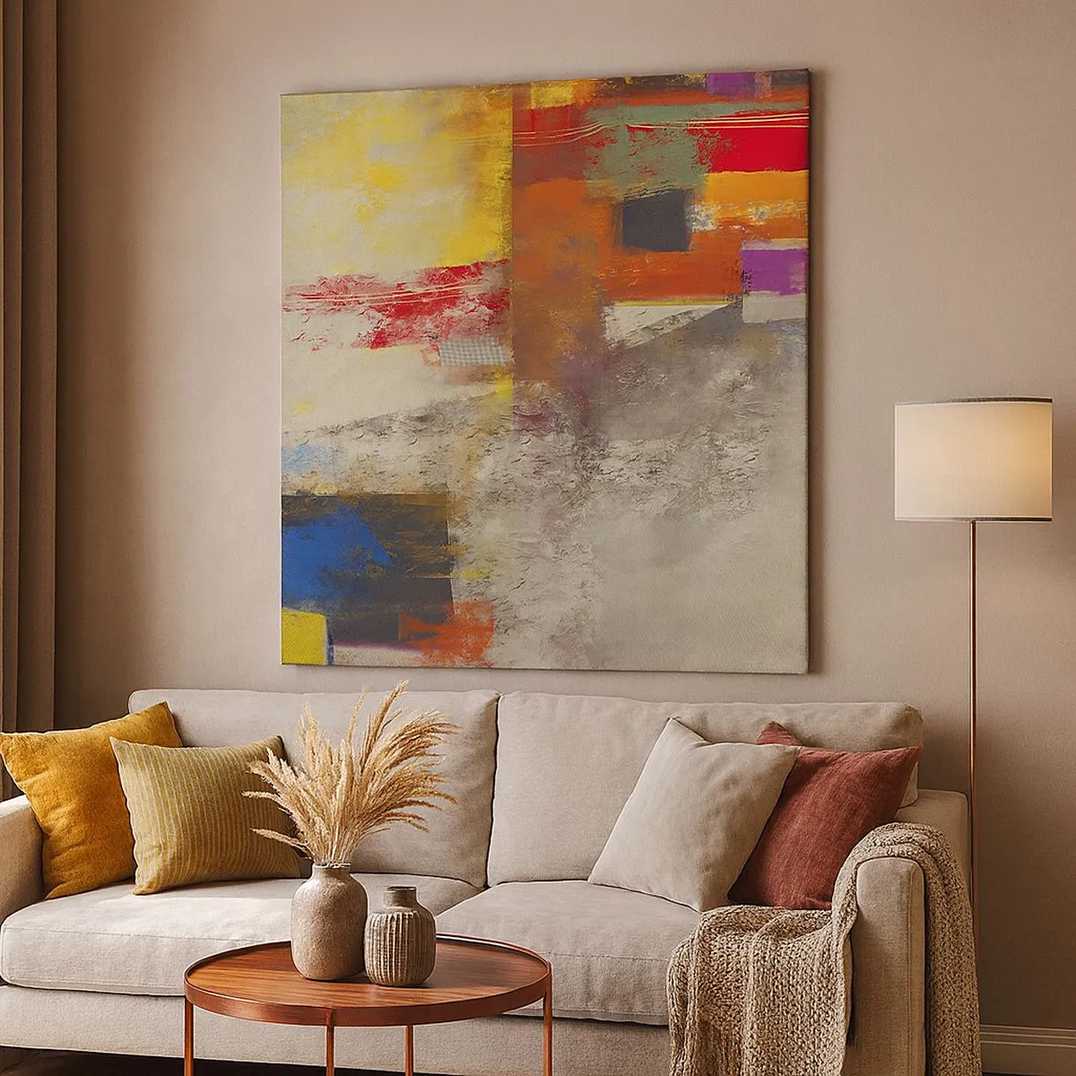 Impression sur toile - Image sur toile - Géométrie des couleurs - 40x40 cm