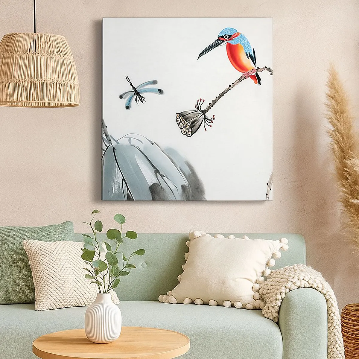 Quadro em tela - A vida do prado - 70x70 cm