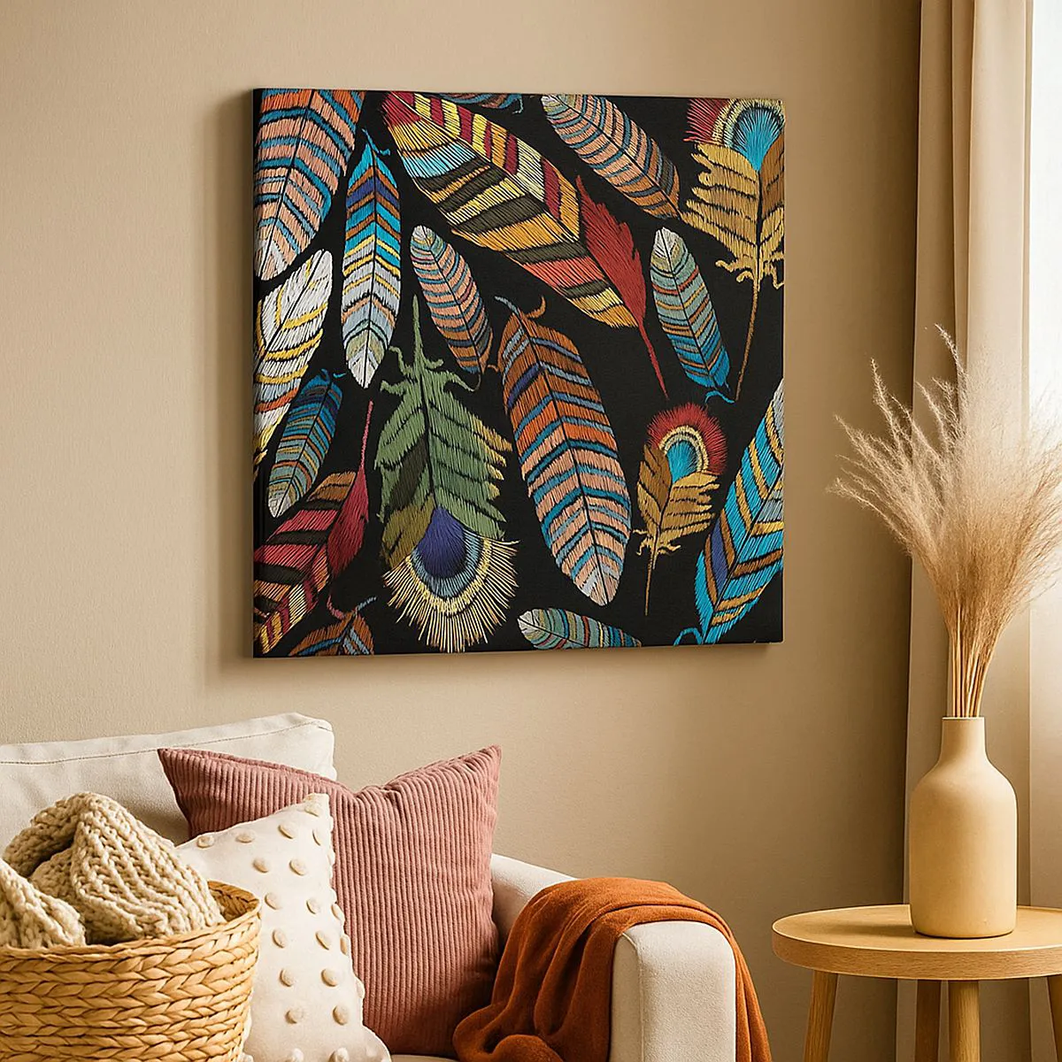 Impression sur toile - Image sur toile - Le carnaval des oiseaux - 70x70 cm