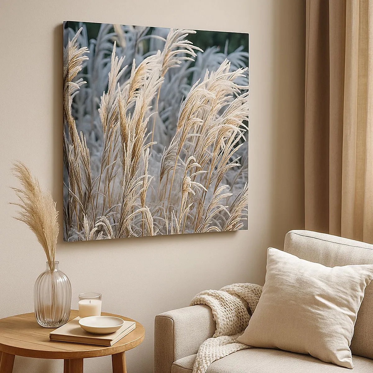 Lærredstryk - Billede på lærred - Pyntet med frost - 30x30 cm